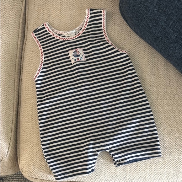 Kissy Kissy Navy and White Striped Bodysuit - Picture 1 of 11